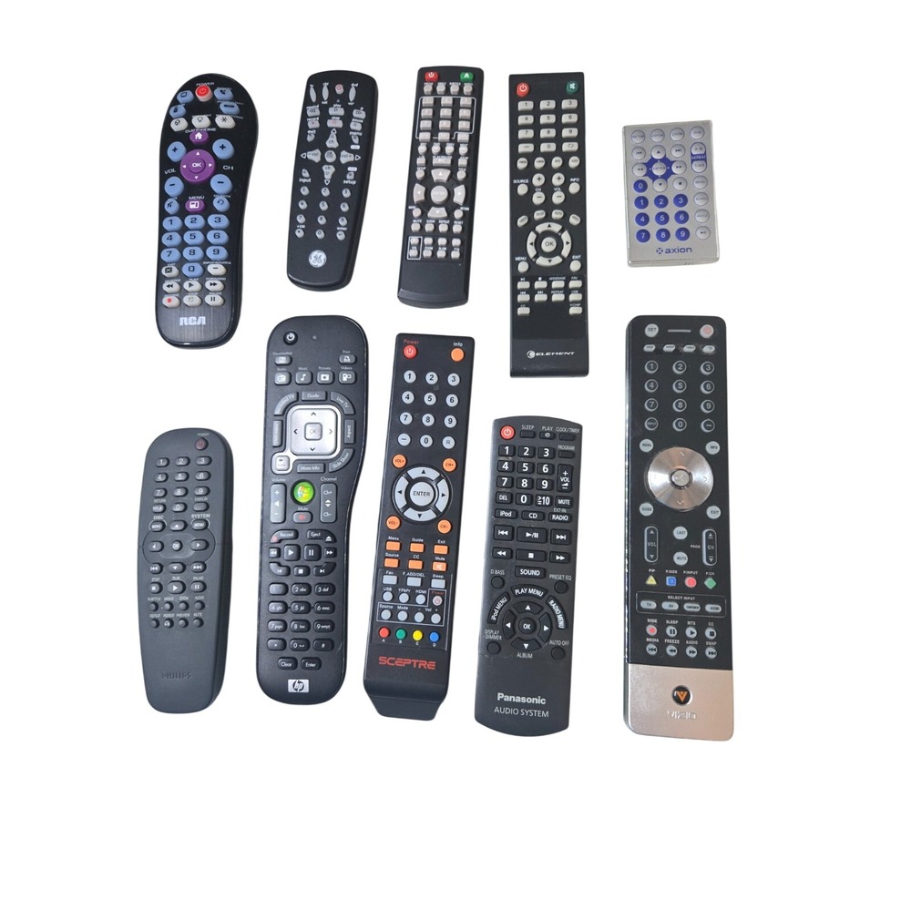 Mixed Remote Control Lot RCA GE Element Vizio Panasonic Sceptre HP Philips 10pc